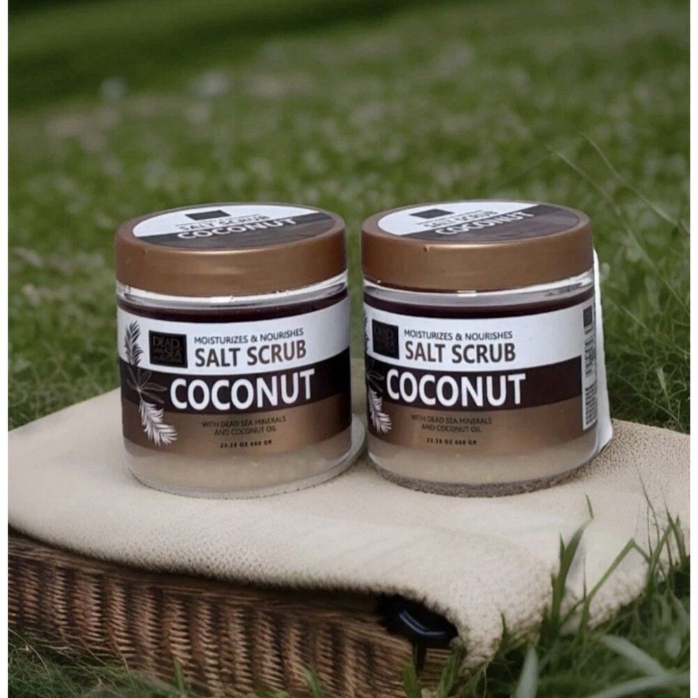 Dead Sea Collection Coconut Mineral Salt Scrub w/Natural Dead Sea Minerals 2pc